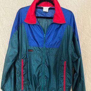 Vintage Columbia 90s Colorblock Windbreaker Jacket Men’s Large Blue Teal Red